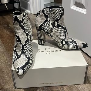 Marc Fisher Snake Print booties
